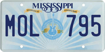 MS license plate MOL795