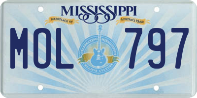 MS license plate MOL797