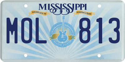 MS license plate MOL813