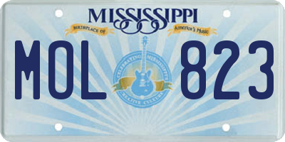 MS license plate MOL823