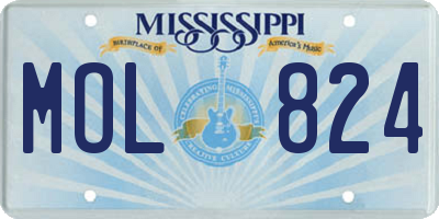 MS license plate MOL824