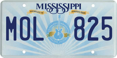 MS license plate MOL825