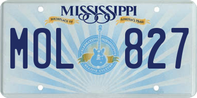 MS license plate MOL827