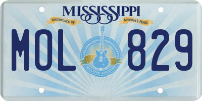 MS license plate MOL829