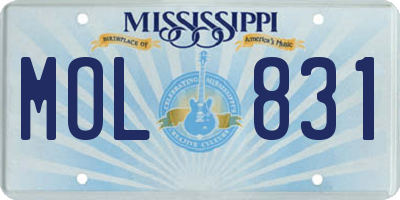 MS license plate MOL831