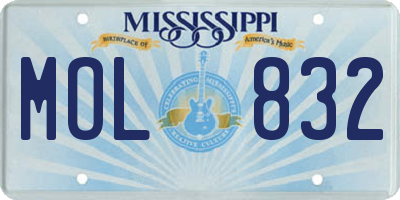 MS license plate MOL832