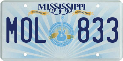MS license plate MOL833