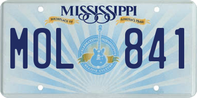 MS license plate MOL841