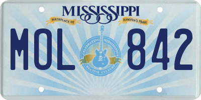 MS license plate MOL842