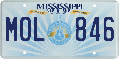 MS license plate MOL846
