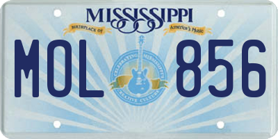 MS license plate MOL856