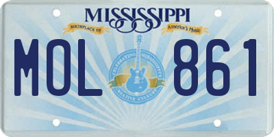 MS license plate MOL861