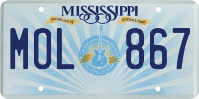 MS license plate MOL867