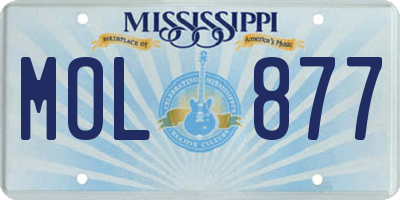 MS license plate MOL877