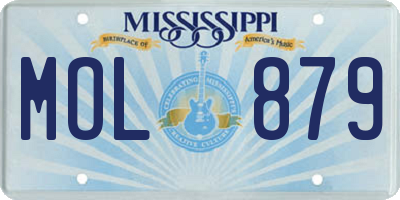 MS license plate MOL879
