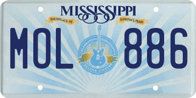 MS license plate MOL886