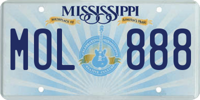 MS license plate MOL888