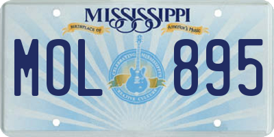 MS license plate MOL895