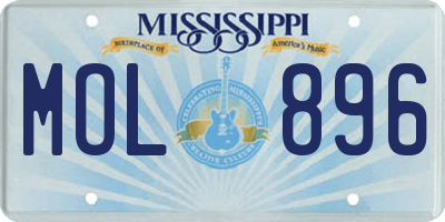 MS license plate MOL896