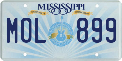 MS license plate MOL899
