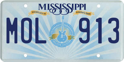 MS license plate MOL913