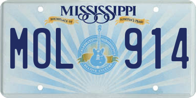MS license plate MOL914