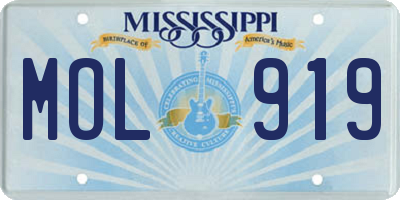 MS license plate MOL919