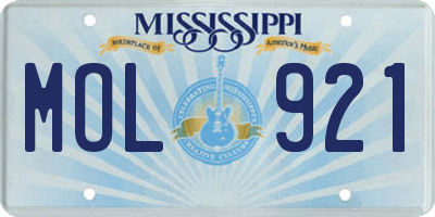 MS license plate MOL921