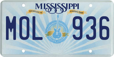 MS license plate MOL936