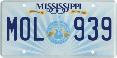 MS license plate MOL939