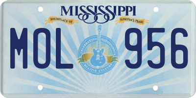 MS license plate MOL956
