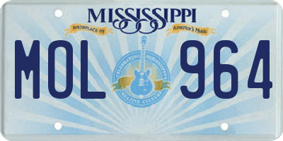 MS license plate MOL964