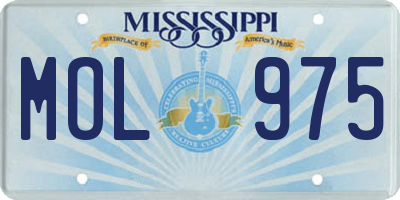 MS license plate MOL975