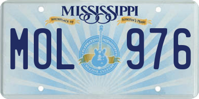 MS license plate MOL976