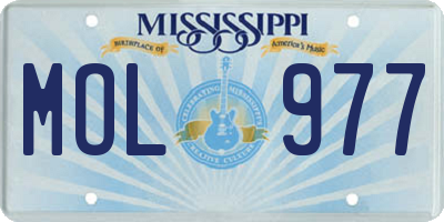 MS license plate MOL977