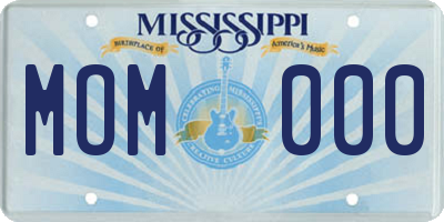 MS license plate MOM000