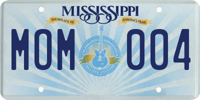 MS license plate MOM004