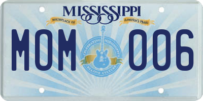 MS license plate MOM006