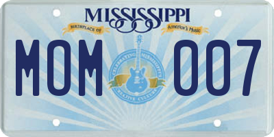 MS license plate MOM007