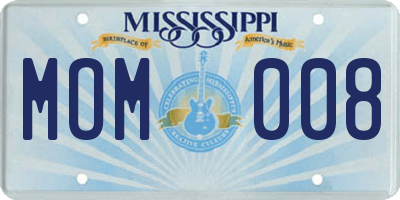 MS license plate MOM008