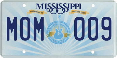 MS license plate MOM009