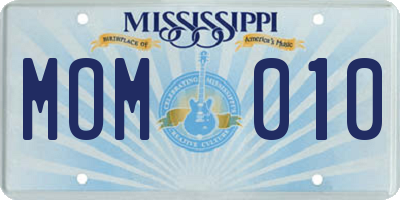 MS license plate MOM010