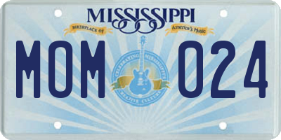 MS license plate MOM024