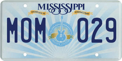 MS license plate MOM029