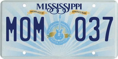 MS license plate MOM037