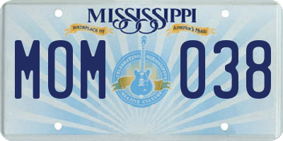 MS license plate MOM038