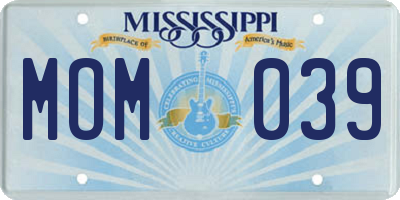 MS license plate MOM039