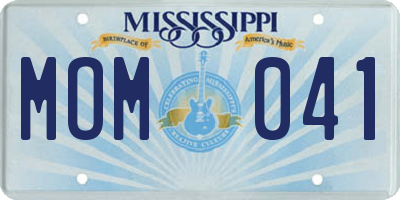 MS license plate MOM041