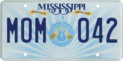MS license plate MOM042
