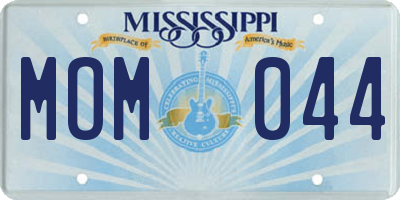MS license plate MOM044